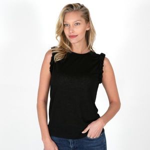 NWT Shabby Chic Clothing Margaux Black Ruffle Tank